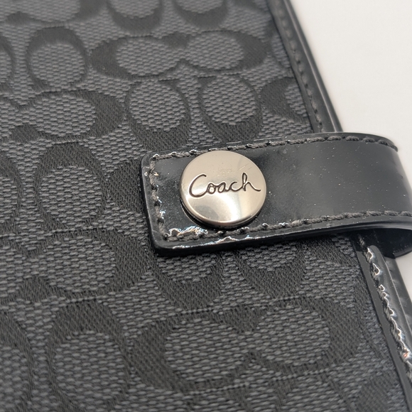 Coach slim Long Black Monogram Card Holder Wallet - Picture 4 of 8